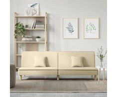 Sofa-lova, kreminės spalvos, audinys