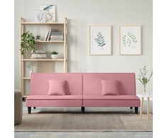 Sofa-lova, rožinės spalvos, aksomas