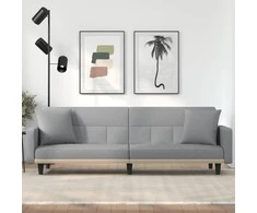 Sofa-lova su pagalvėlėmis, šviesiai pilkos spalvos, audinys