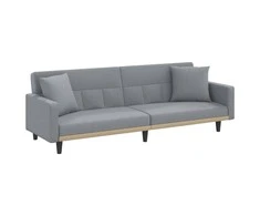 Sofa-lova su pagalvėlėmis, šviesiai pilkos spalvos, audinys