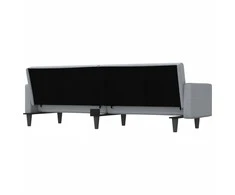 Sofa-lova su pagalvėlėmis, šviesiai pilkos spalvos, audinys