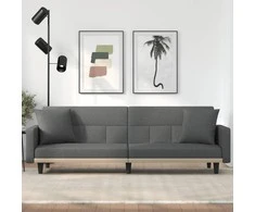 Sofa-lova su pagalvėlėmis, tamsiai pilkos spalvos, audinys