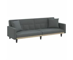 Sofa-lova su pagalvėlėmis, tamsiai pilkos spalvos, audinys