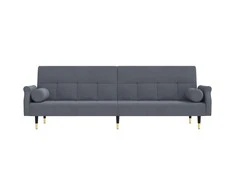 Sofa-lova su pagalvėlėmis, tamsiai pilkos spalvos, aksomas
