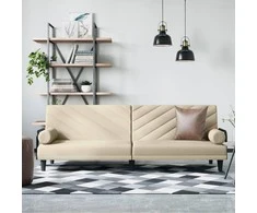 Sofa-lova su porankiais, kreminės spalvos, audinys