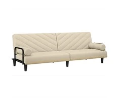 Sofa-lova su porankiais, kreminės spalvos, audinys