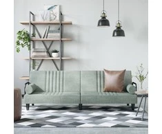 Sofa-lova su porankiais, šviesiai pilkos spalvos, aksomas