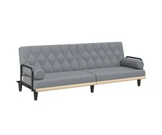 Sofa-lova su porankiais, šviesiai pilkos spalvos, audinys