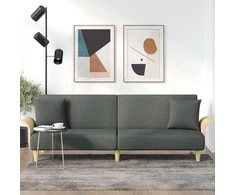 Sofa-lova su porankiais, tamsiai pilkos spalvos, audinys