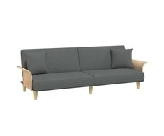 Sofa-lova su porankiais, tamsiai pilkos spalvos, audinys