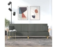 Sofa-lova su porankiais, tamsiai pilkos spalvos, audinys