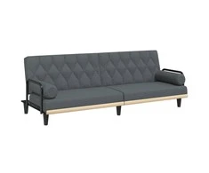 Sofa-lova su porankiais, tamsiai pilkos spalvos, audinys