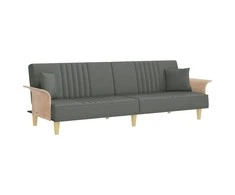Sofa-lova su porankiais, tamsiai pilkos spalvos, audinys
