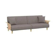 Sofa-lova su porankiais, taupe spalvos, audinys