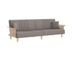 Sofa-lova su porankiais, taupe spalvos, audinys