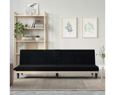 Sofa-lova su puodelių laikikliais, juodos spalvos, audinys