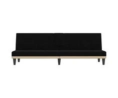 Sofa-lova su puodelių laikikliais, juodos spalvos, audinys