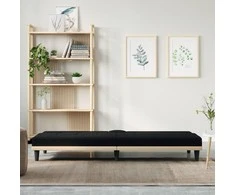 Sofa-lova su puodelių laikikliais, juodos spalvos, audinys
