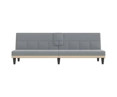 Sofa-lova su puodelių laikikliais, šviesiai pilka, audinys