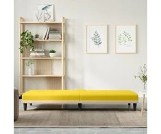 Sofa-lova su puodelių laikikliais, šviesiai geltona, audinys