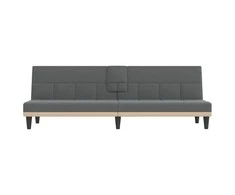 Sofa-lova su puodelių laikikliais, tamsiai pilka, audinys