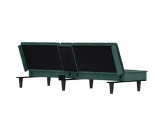 Sofa-lova su puodelių laikikliais, tamsiai žalia, aksomas