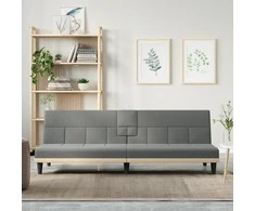Sofa-lova su puodelių laikikliais, tamsiai pilka, audinys