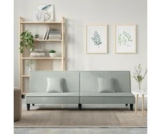 Sofa-lova, šviesiai pilkos spalvos, aksomas