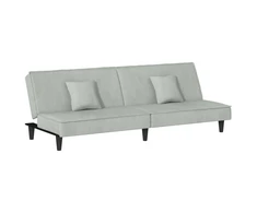 Sofa-lova, šviesiai pilkos spalvos, aksomas