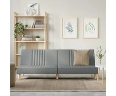 Sofa-lova, šviesiai pilkos spalvos, audinys