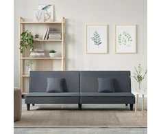 Sofa-lova, tamsiai pilkos spalvos, aksomas