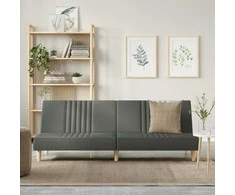 Sofa-lova, tamsiai pilkos spalvos, audinys