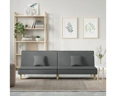 Sofa-lova, tamsiai pilkos spalvos, audinys