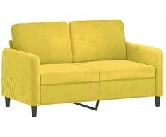Sofa Sofos komplektas, 2 dalių, geltonos spalvos, aksomas