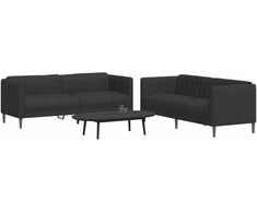 Sofa Sofos komplektas, 2 dalių, juodos spalvos, audinys