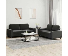 Sofa Sofos komplektas, 2 dalių, juodos spalvos, audinys