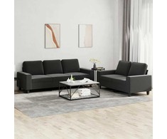 Sofa Sofos komplektas, 2 dalių, juodos spalvos, audinys