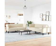 Sofa Sofos komplektas, 2 dalių, kreminės spalvos, audinys