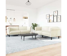 Sofa Sofos komplektas, 2 dalių, kreminės spalvos, aksomas