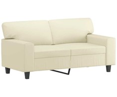Sofa Sofos komplektas, 2 dalių, kreminės spalvos, dirbtinė oda