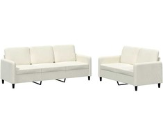 Sofa Sofos komplektas, 2 dalių, kreminės spalvos, aksomas
