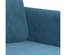 Sofa Sofos komplektas, 2 dalių, mėlynos spalvos, aksomas