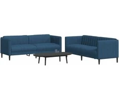 Sofa Sofos komplektas, 2 dalių, mėlynos spalvos, audinys
