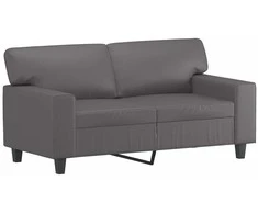 Sofa Sofos komplektas, 2 dalių, pilkos spalvos, dirbtinė oda