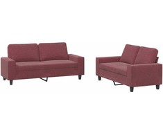 Sofa Sofos komplektas, 2 dalių, raudonojo vyno spalvos, audinys