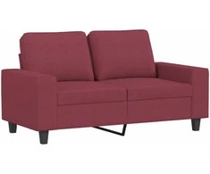 Sofa Sofos komplektas, 2 dalių, raudonojo vyno spalvos, audinys