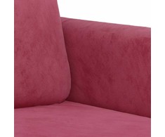 Sofa Sofos komplektas, 2 dalių, raudonojo vyno spalvos, aksomas