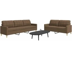 Sofa Sofos komplektas, 2 dalių, rudos spalvos, audinys