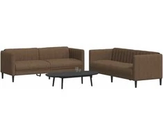 Sofa Sofos komplektas, 2 dalių, rudos spalvos, audinys