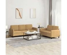 Sofa Sofos komplektas, 2 dalių, rudos spalvos, aksomas